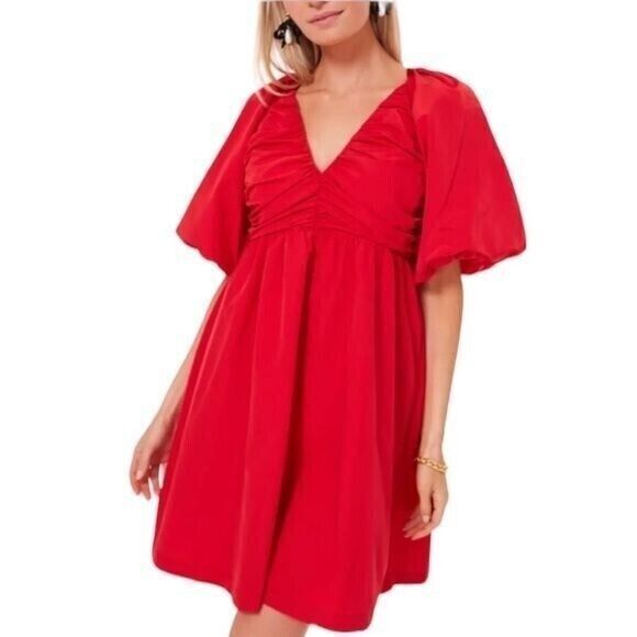 Tuckernuck Hyacinth House‎ Courtney Red Mini Dress Sz Medium - Picture 1 of 10